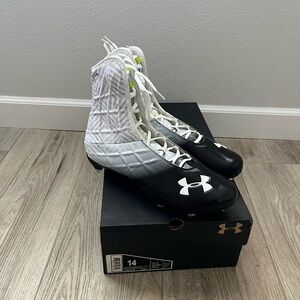 Under Armour Men's Highlight MC Football Cleat Black/White Size 14